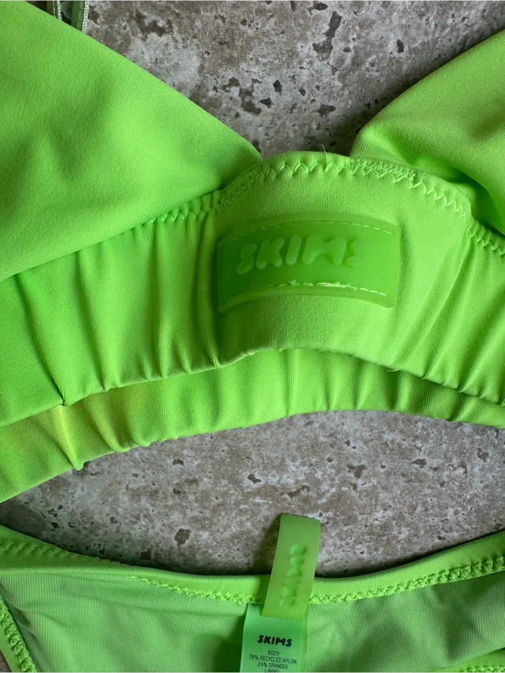 SKIMS Neon Lime Two-Piece Bikini Set